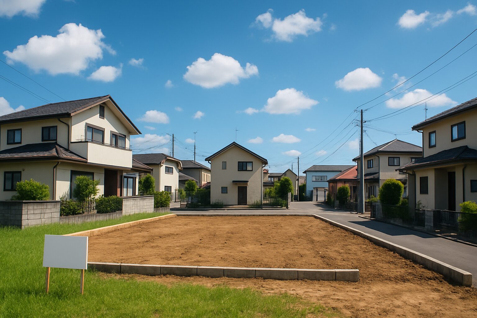 宅地開発候補地の整地と空