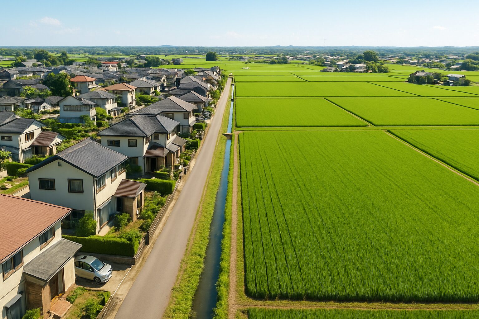 農地と宅地の比較 晴れた田舎