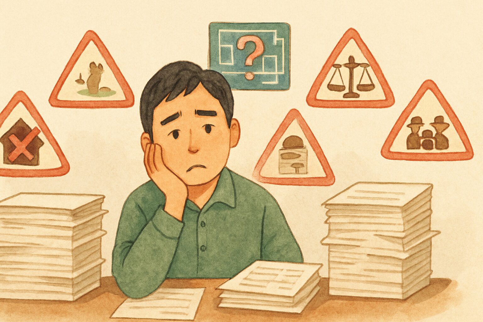 農地転用許可がおりない8つの典型ケースに頭を悩ます男性