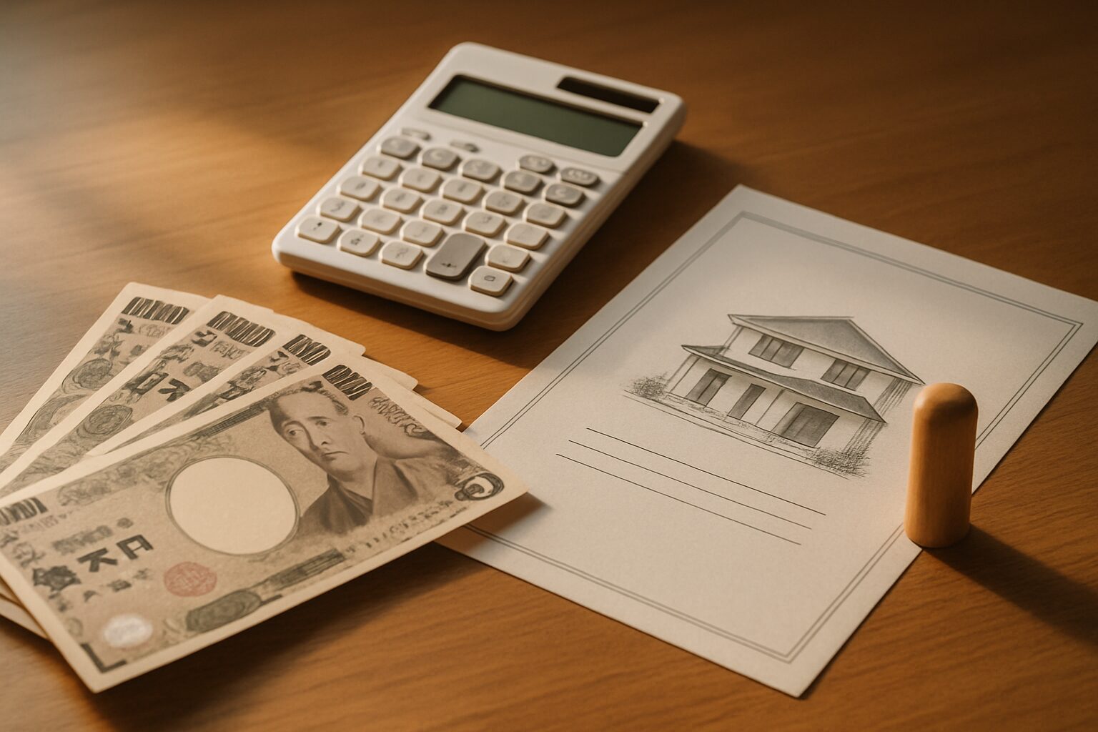 売却費用と税金を計算する手元