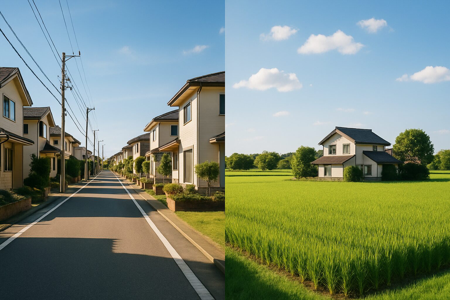 市街化区域と市街化調整区域の比較