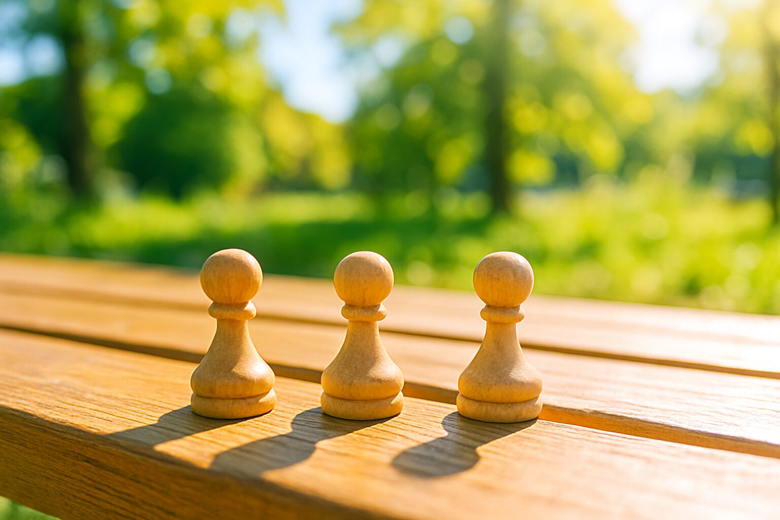 3つの将棋駒風オブジェ