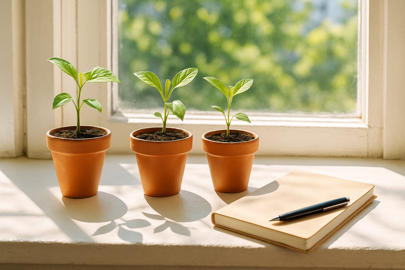 3つの植木鉢 アクション