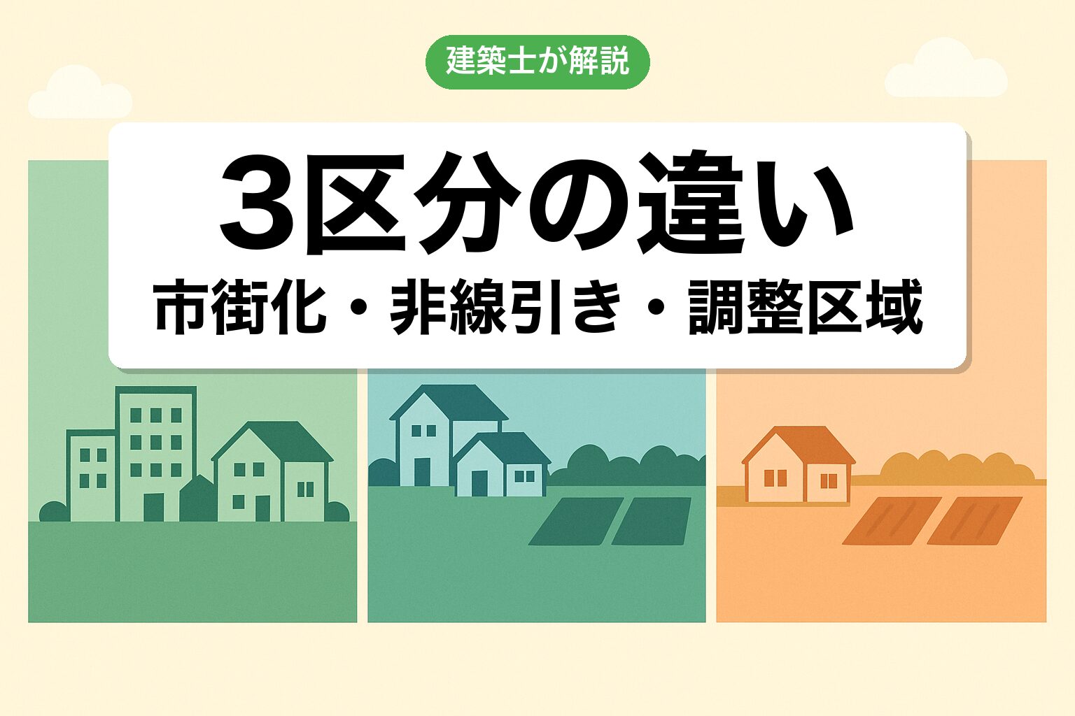 非線引き区域と市街化区域・調整区域との違いを建築士が比較