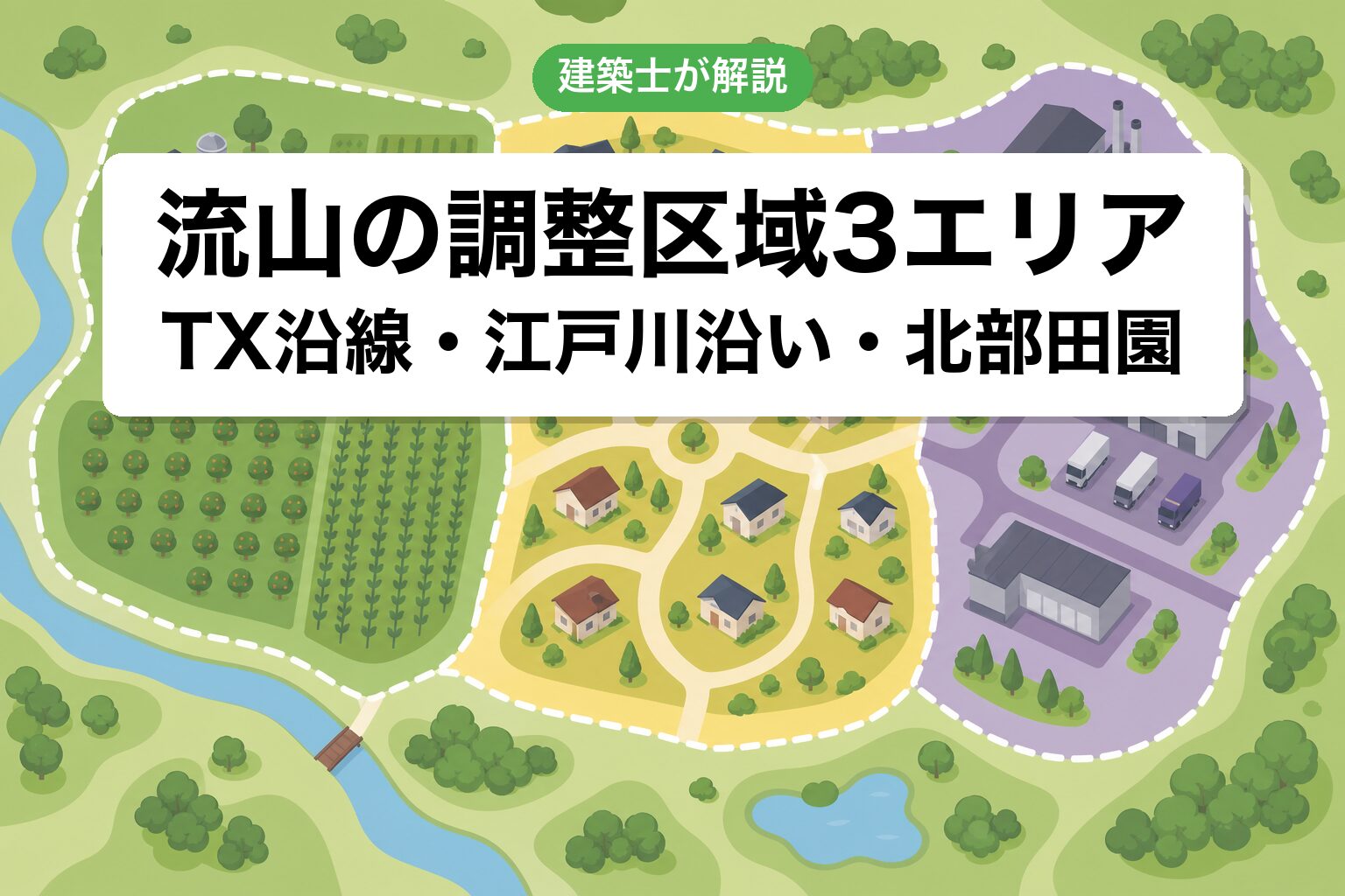 流山市の開発許可対象案件のゾーニング