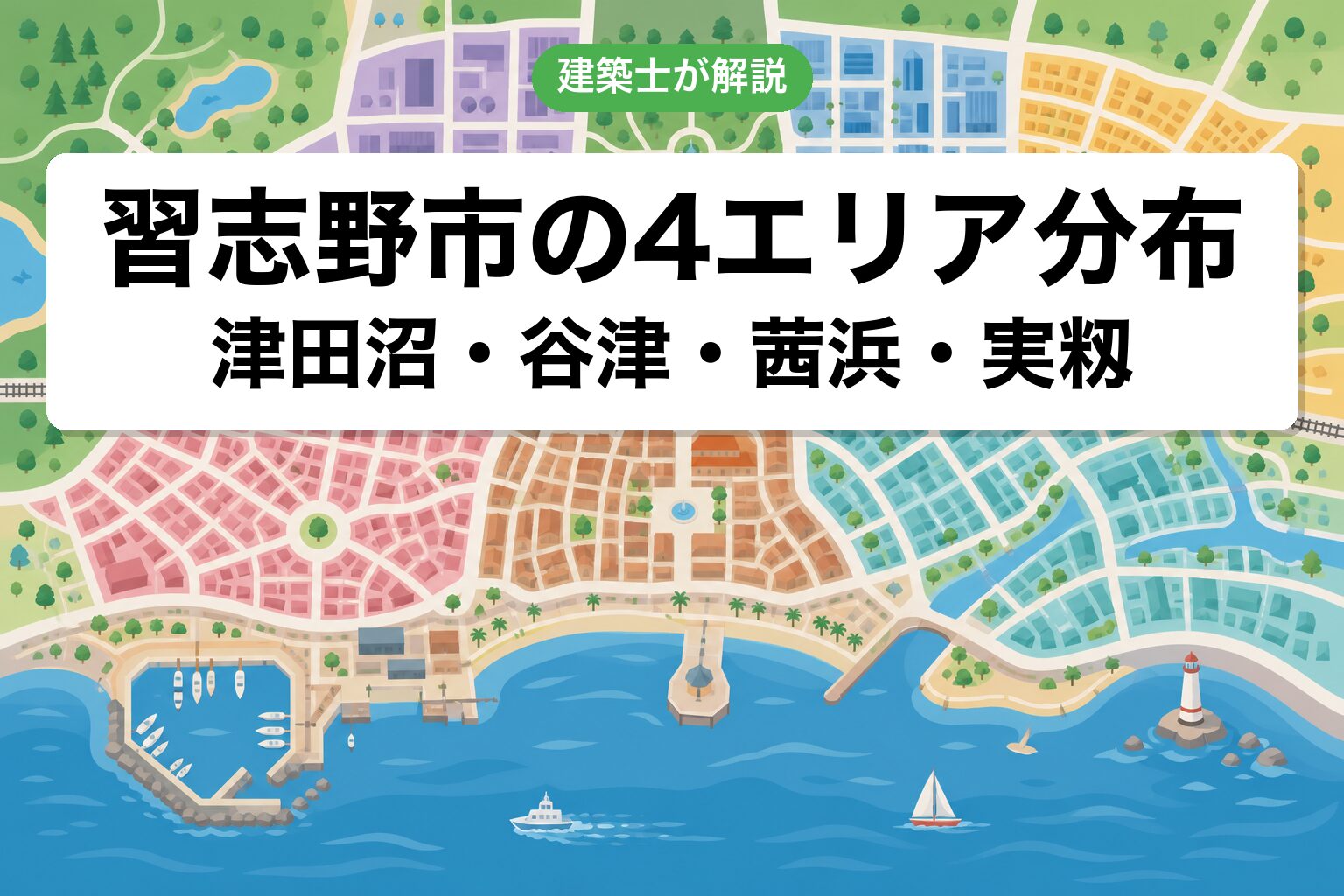 習志野市の4エリア分布マップ