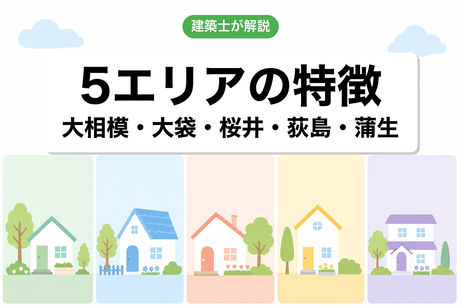 調整区域が広いエリア（大相模・大袋・桜井等）
