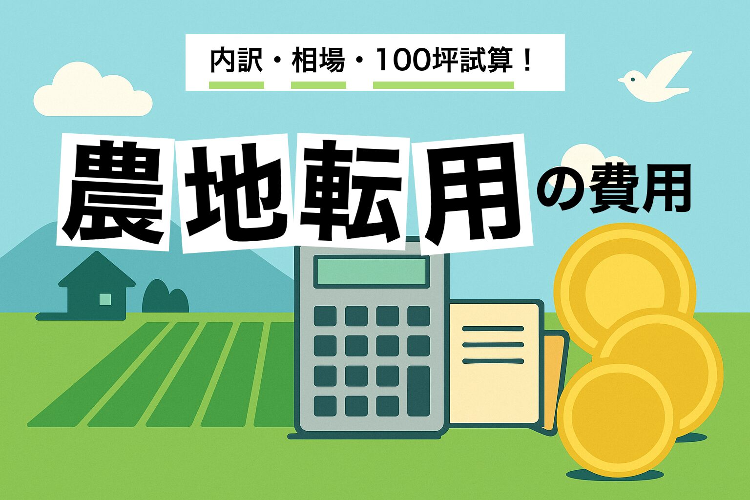 農地転用の費用｜内訳・相場・100坪試算を建築士が解説