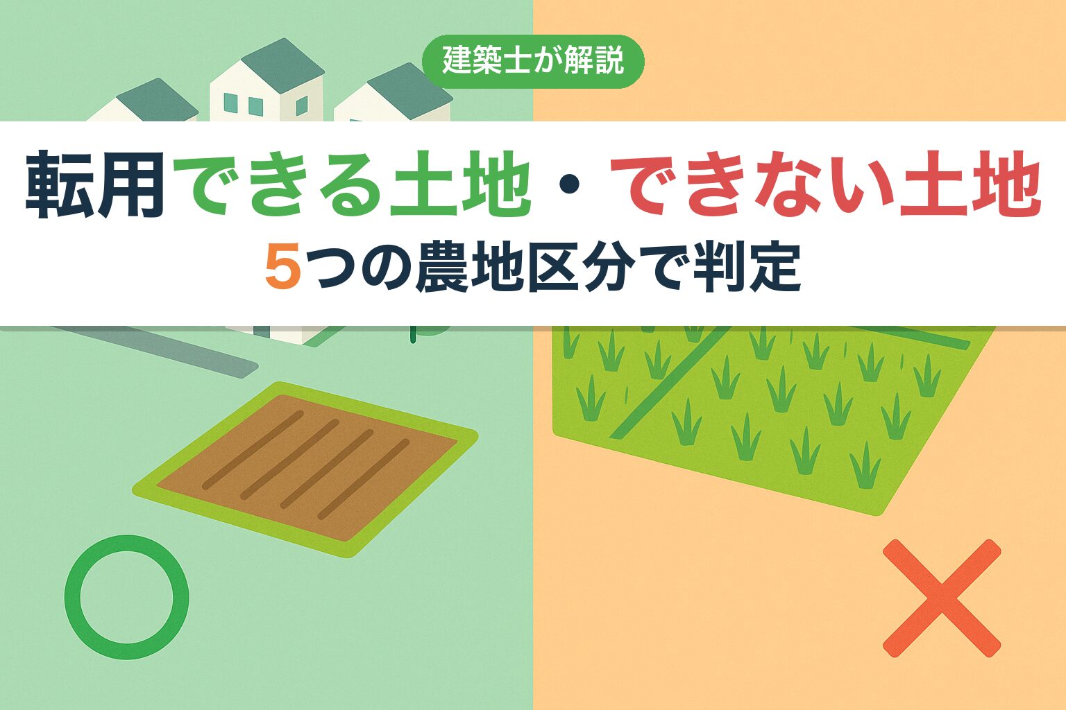 農地転用できる土地・できない土地の判定基準｜農地区分5段階を建築士が図解