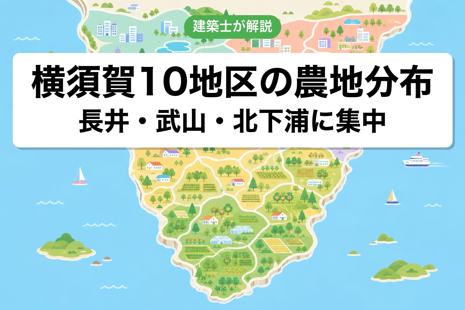 横須賀市10地区の農地分布マップ