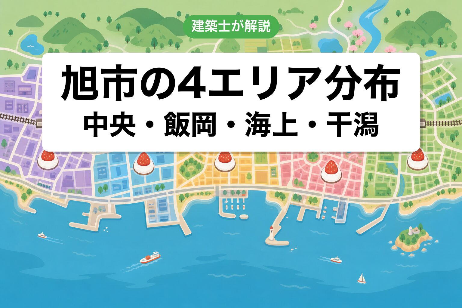 旭市の4エリア分布マップ