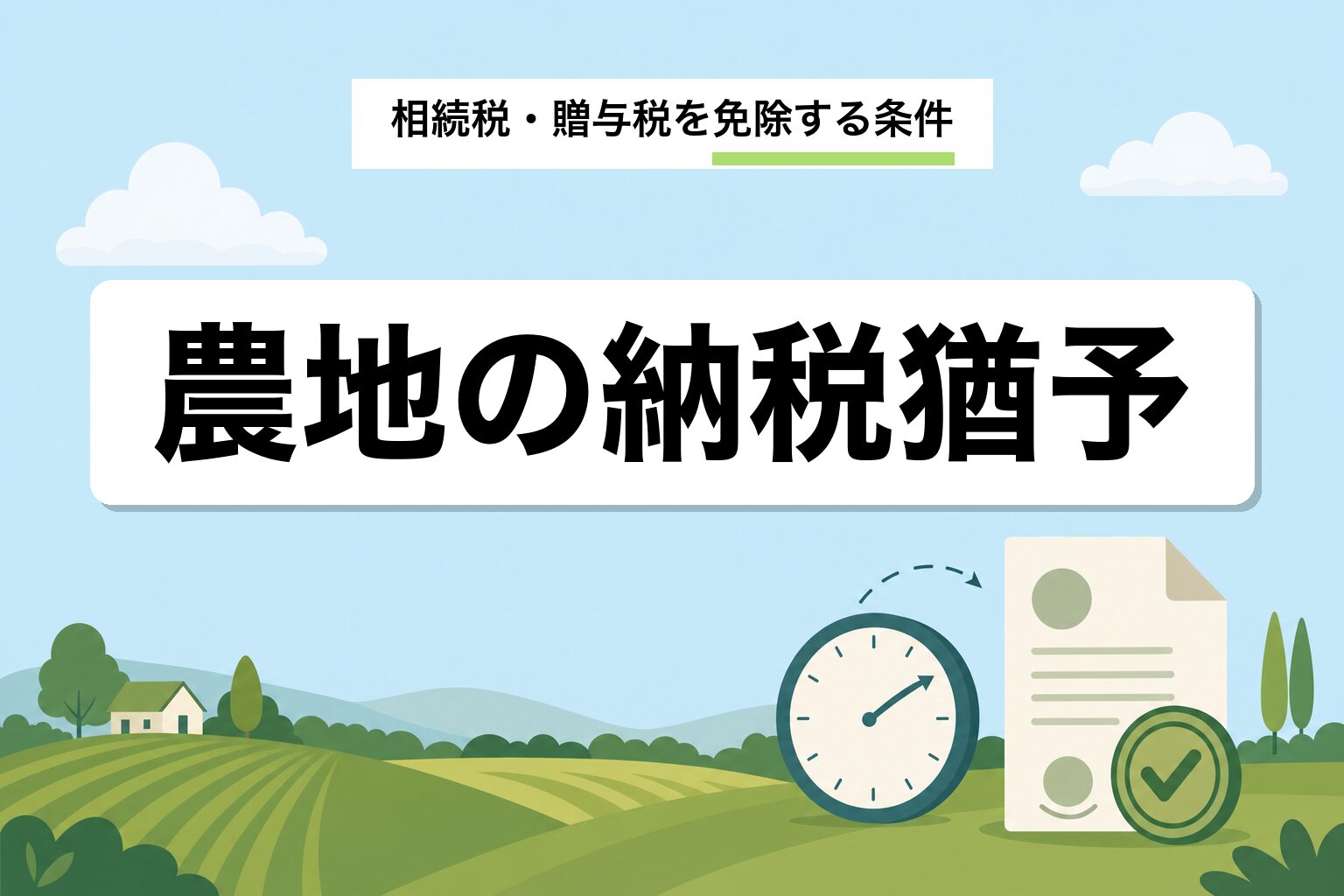 農地の納税猶予制度|相続税・贈与税を免除する条件を行政書士が解説