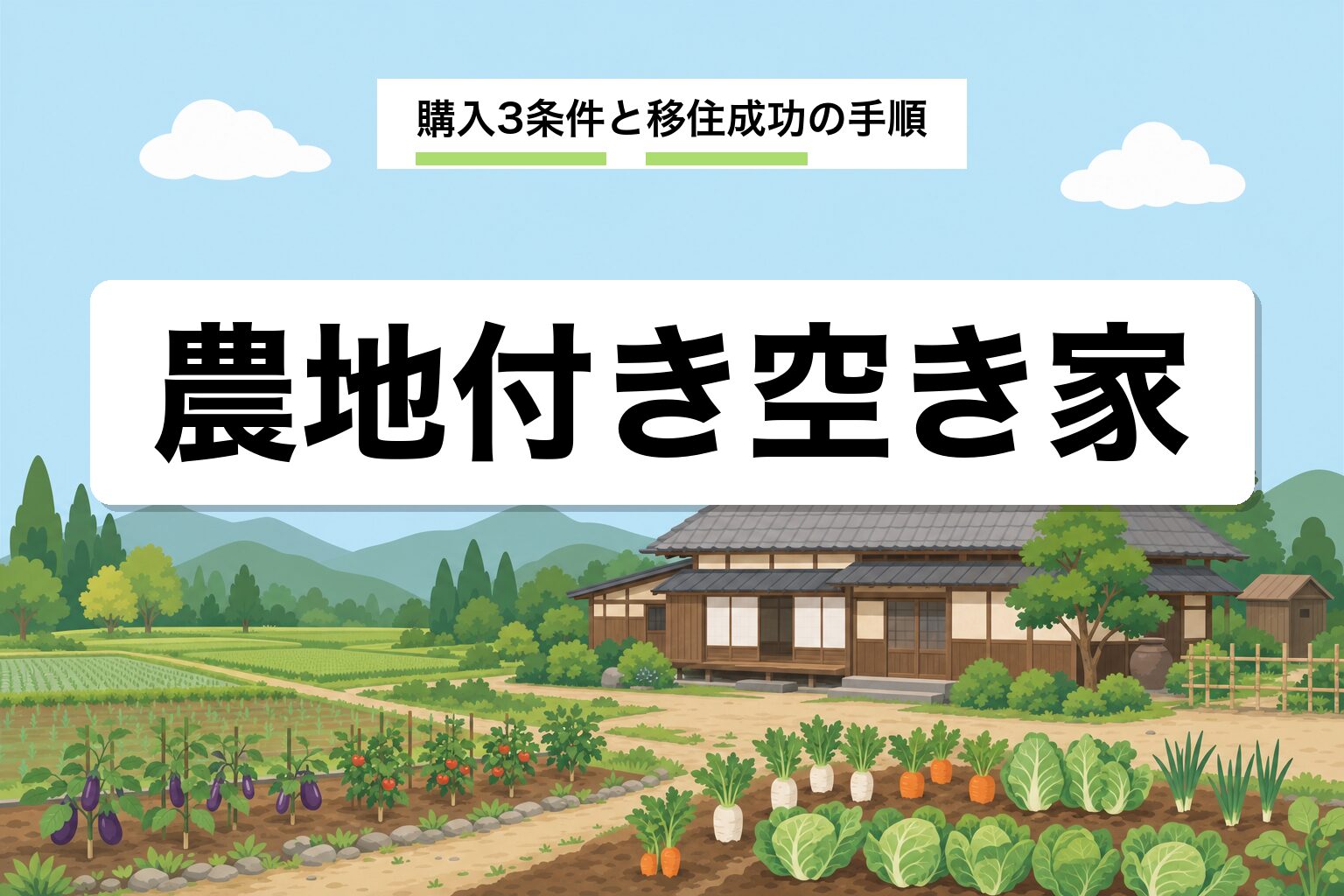 農地付き空き家|購入時の3条件と移住成功の手順を行政書士が解説