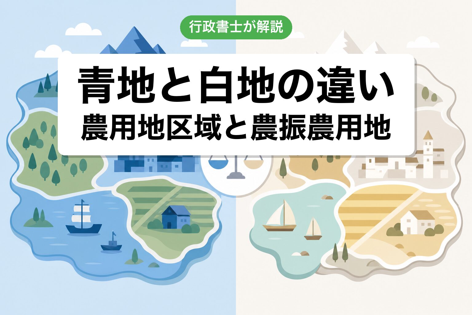青地と白地